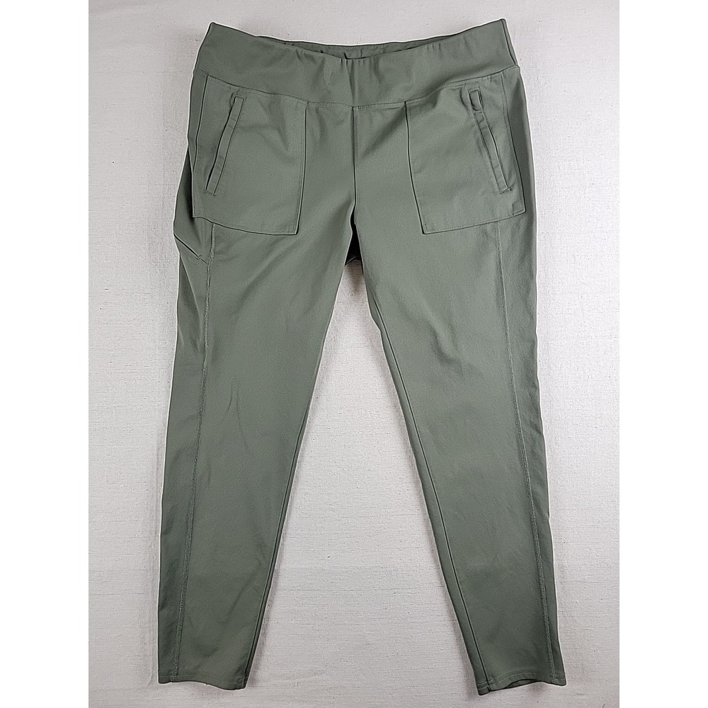 Ridgecut Toughwear Womens XL Olive Green Stretch Work Pants Zip Pocket